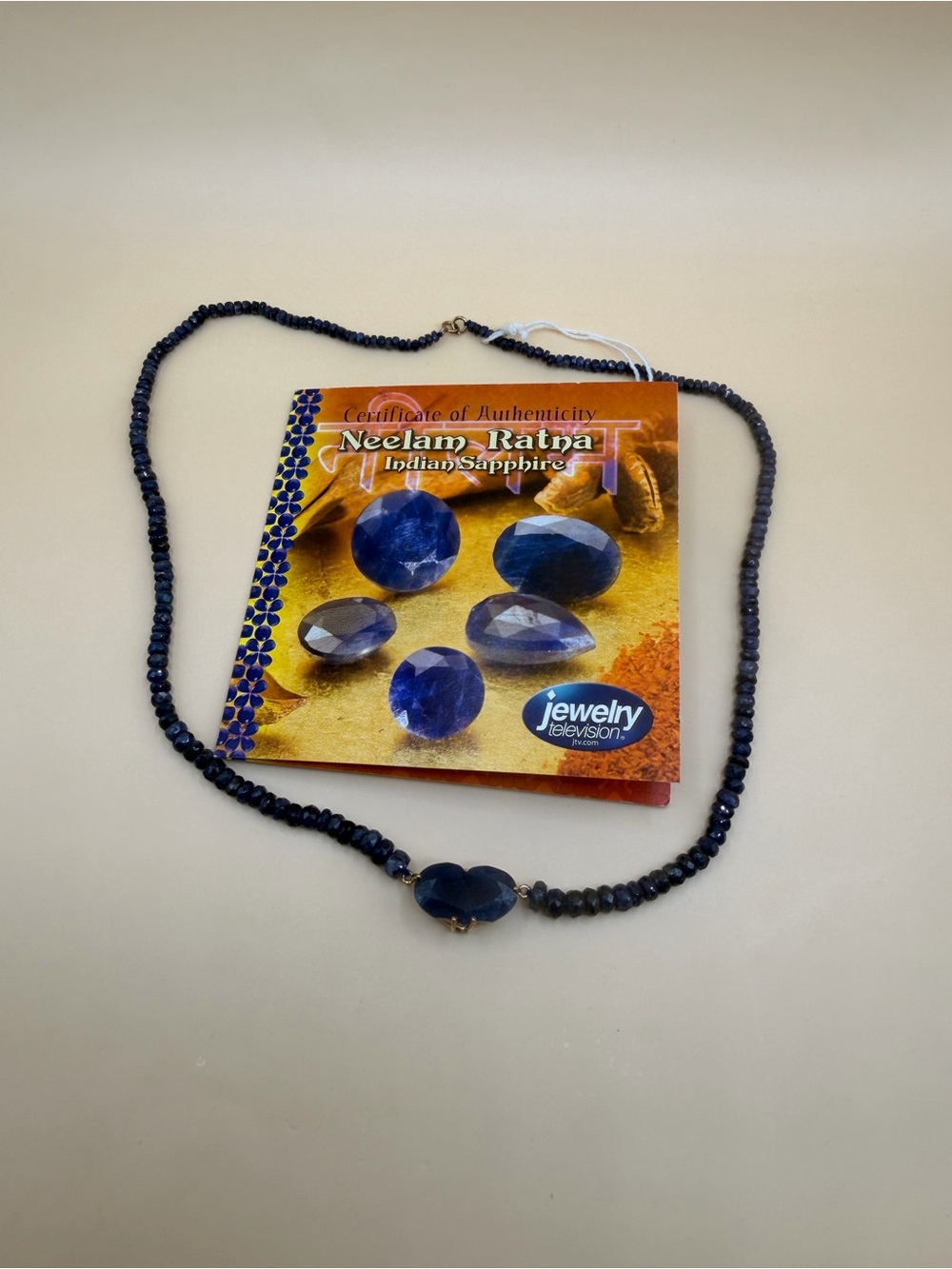 10k Yellow Gold Blue Faceted Sapphire Necklace 17.5”.